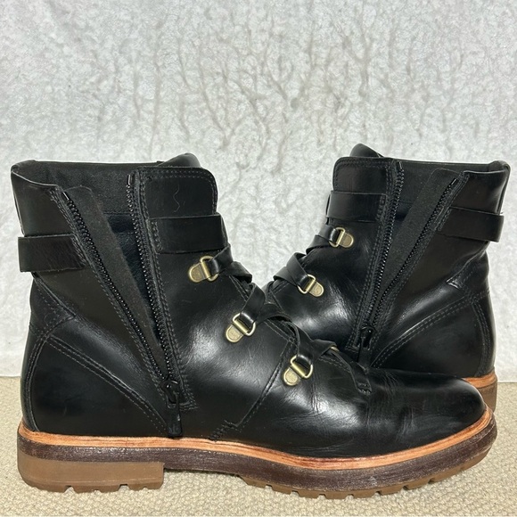 Timberland Womens Black Leather Riley Flair Hiker Lace/Buckle Boots Shoes SZ 8 - Picture 7 of 11